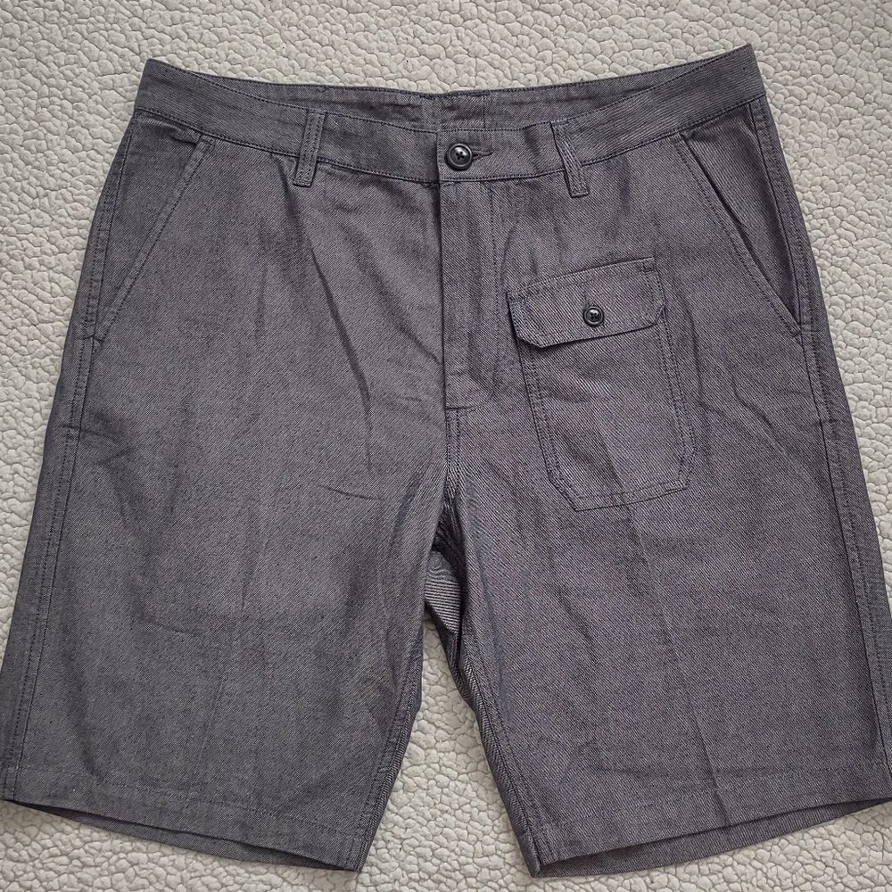 Armani Exchange metallic blue 100% Cotton casual Bermuda shorts mens 36